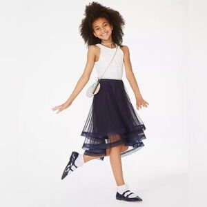 Speechless Kids Blue + White Kids Dress